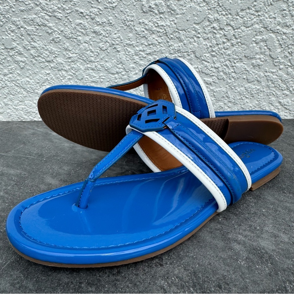 J McLaughlin Sandal Women’s Size 8.5M NWOT Blue Nixi Thong Comfy Summer